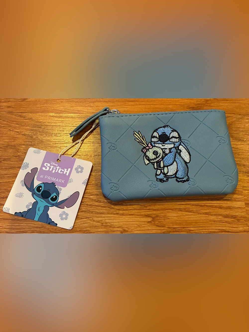 New Disney Blue Quilted Stitch Pouch